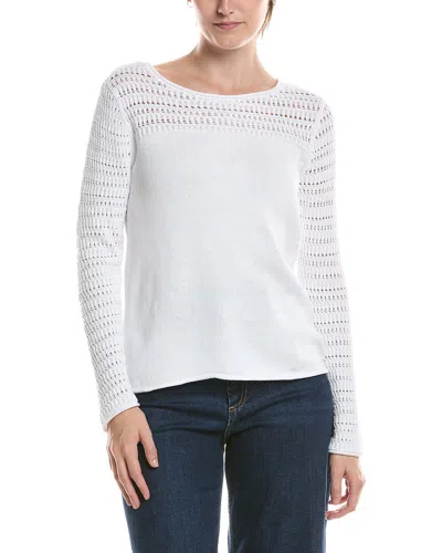 Nic And Zoe Nic & Zoe Placed Pointelle Sweater In White