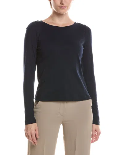 Nic And Zoe Nic & Zoe Solid Cape Rib Modern Boat T-shirt In Blue