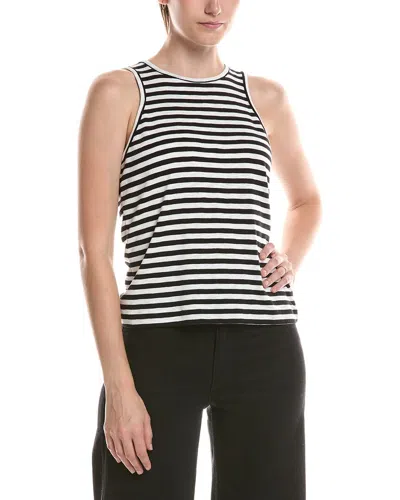 Nic And Zoe Nic & Zoe Stripe Cape Rib Tank In Black