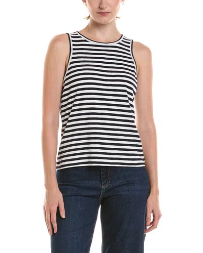Nic And Zoe Nic & Zoe Stripe Cape Rib Tank In Imi-indigo Multi