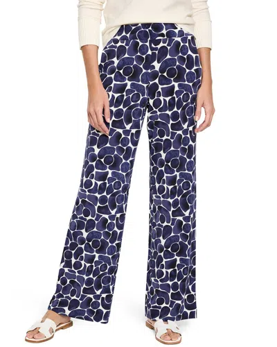 Nic + Zoe 31in Wide Leg Geo Pebble Pant In Indigo Multi
