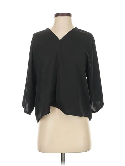 Pre-owned Nic + Zoe 3/4 Sleeve Blouse In Black