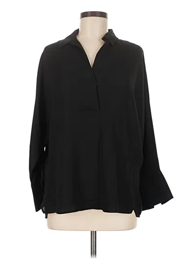 Pre-owned Nic + Zoe 3/4 Sleeve Blouse In Black