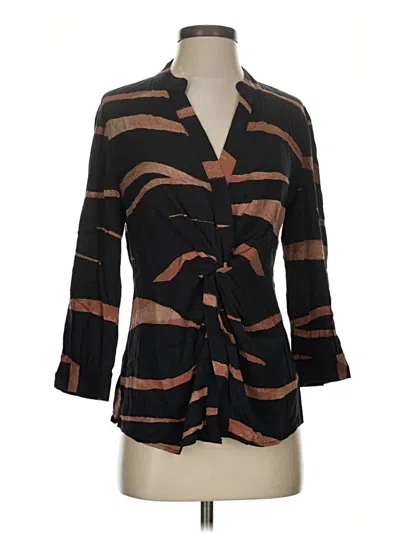 Pre-owned Nic + Zoe 3/4 Sleeve Blouse In Black
