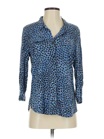 Pre-owned Nic + Zoe 3/4 Sleeve Blouse In Blue
