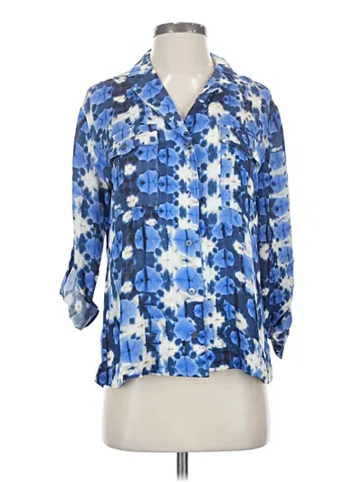 Pre-owned Nic + Zoe 3/4 Sleeve Blouse In Blue