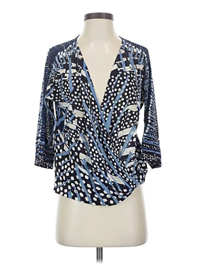 Pre-owned Nic + Zoe 3/4 Sleeve Blouse In Blue