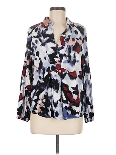 Pre-owned Nic + Zoe 3/4 Sleeve Blouse In Blue