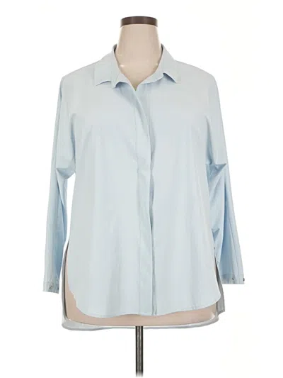 Pre-owned Nic + Zoe 3/4 Sleeve Blouse In Blue