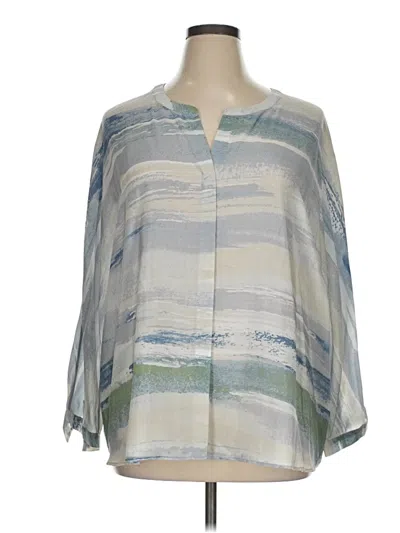 Pre-owned Nic + Zoe 3/4 Sleeve Blouse In Blue