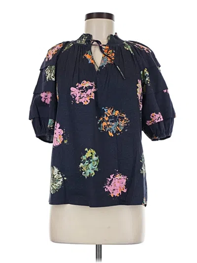 Pre-owned Nic + Zoe 3/4 Sleeve Blouse In Blue