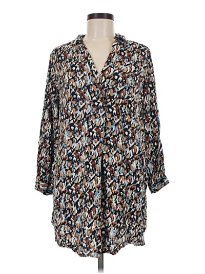 Pre-owned Nic + Zoe 3/4 Sleeve Blouse In Blue