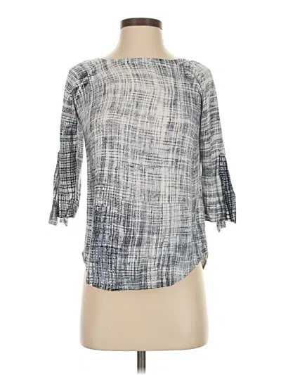 Pre-owned Nic + Zoe 3/4 Sleeve Blouse In Gray