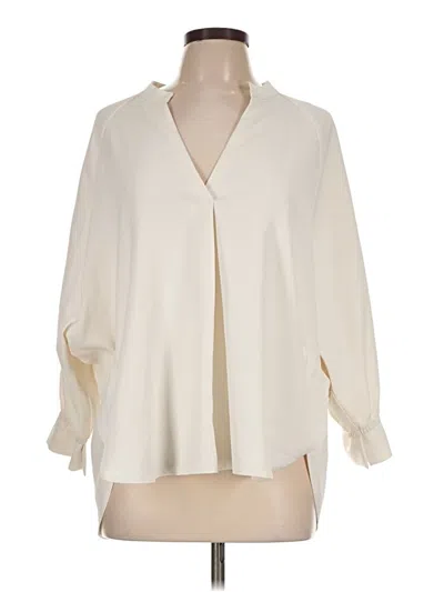 Pre-owned Nic + Zoe 3/4 Sleeve Blouse In Ivory