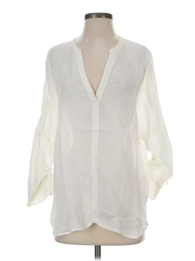 Pre-owned Nic + Zoe 3/4 Sleeve Blouse In Ivory