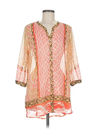 Pre-owned Nic + Zoe 3/4 Sleeve Blouse In Orange