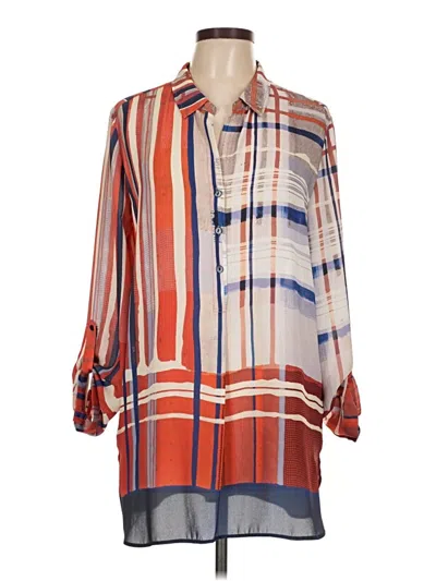 Pre-owned Nic + Zoe 3/4 Sleeve Blouse In Orange