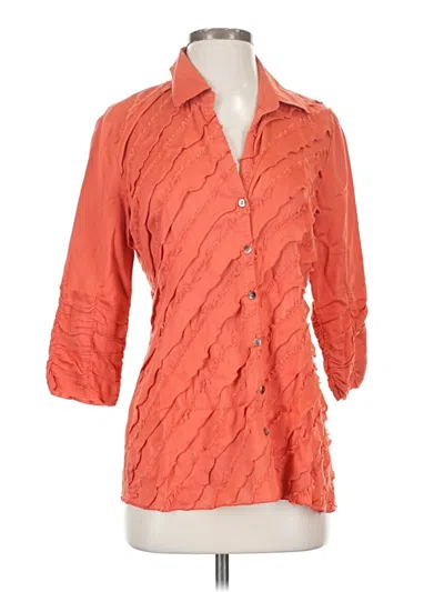 Pre-owned Nic + Zoe 3/4 Sleeve Blouse In Orange