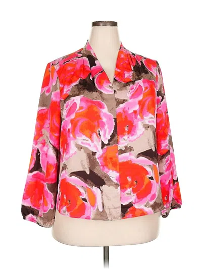 Pre-owned Nic + Zoe 3/4 Sleeve Blouse In Pink