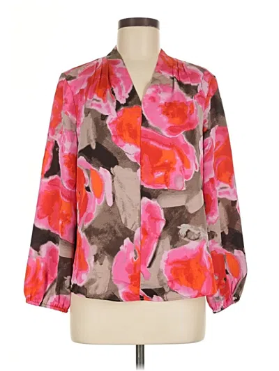Pre-owned Nic + Zoe 3/4 Sleeve Blouse In Pink