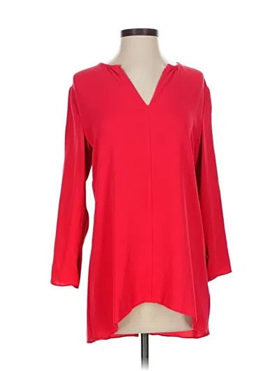 Pre-owned Nic + Zoe 3/4 Sleeve Blouse In Red