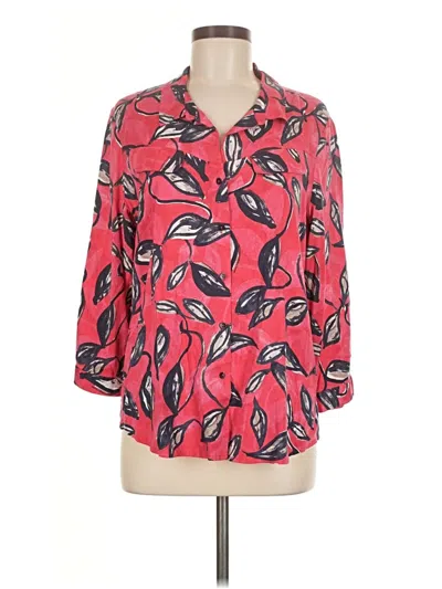 Pre-owned Nic + Zoe 3/4 Sleeve Blouse In Red