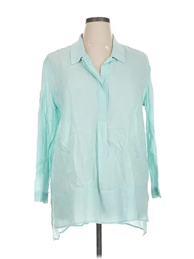 Pre-owned Nic + Zoe 3/4 Sleeve Blouse In Teal