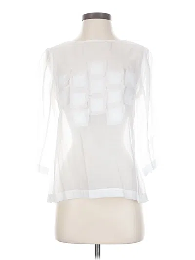 Pre-owned Nic + Zoe 3/4 Sleeve Blouse In White