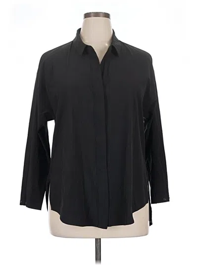 Pre-owned Nic + Zoe 3/4 Sleeve Button Down Shirt In Black