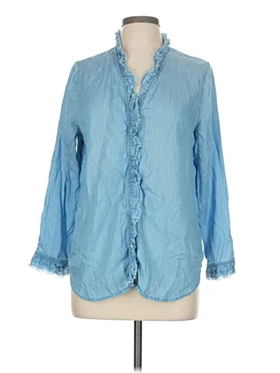 Pre-owned Nic + Zoe 3/4 Sleeve Button Down Shirt In Blue