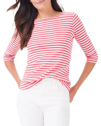NIC + ZOE NIC+ZOE 3/4 SLEEVE STRIPE BOAT T-SHIRT