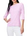 Nic + Zoe Nic+zoe 3/4-sleeve Stripe Boat T-shirt