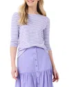 Nic + Zoe Nic+zoe Petite 3/4 Sleeve Stripe Boat T-shirt