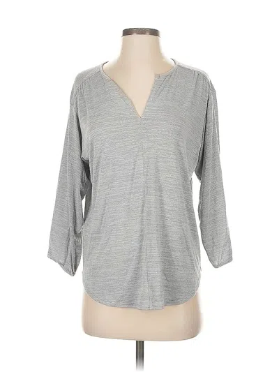 Pre-owned Nic + Zoe 3/4 Sleeve T-shirt In Gray