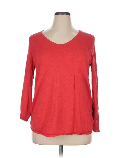 Pre-owned Nic + Zoe 3/4 Sleeve T-shirt In Red