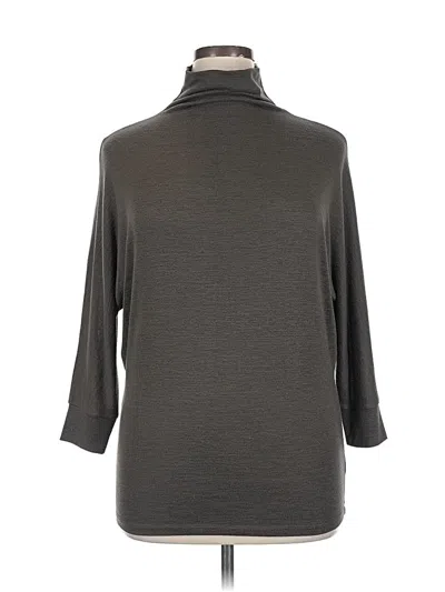 Pre-owned Nic + Zoe 3/4 Sleeve Top Green Turtleneck Tops