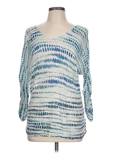 Pre-owned Nic + Zoe 3/4 Sleeve T-shirt In Blue