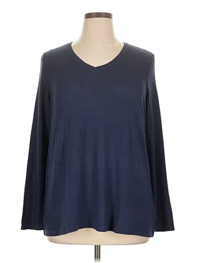 Pre-owned Nic + Zoe 3/4 Sleeve T-shirt In Blue