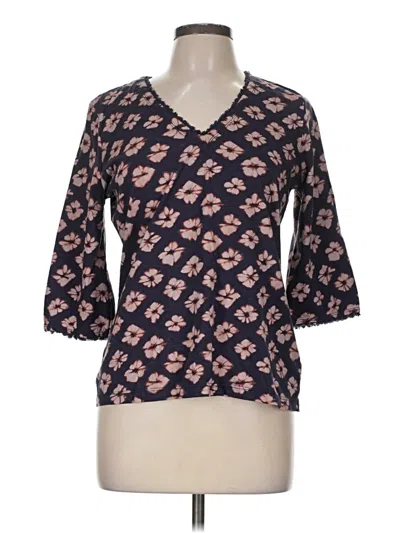 Pre-owned Nic + Zoe 3/4 Sleeve T-shirt In Brown