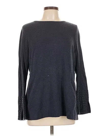 Pre-owned Nic + Zoe 3/4 Sleeve T-shirt In Gray