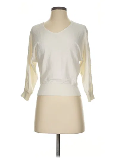 Pre-owned Nic + Zoe 3/4 Sleeve T-shirt In Ivory