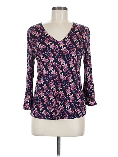 Pre-owned Nic + Zoe 3/4 Sleeve T-shirt In Purple