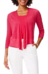 Nic + Zoe Nic+zoe 4-way Linen Blend Cardigan In Bright Rose