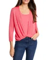 Nic + Zoe Nic+zoe 4-way Linen Blend Convertible Cardigan In Red