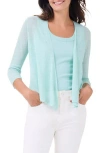 Nic + Zoe Nic+zoe 4-way Linen Blend Convertible Cardigan In Seafoam