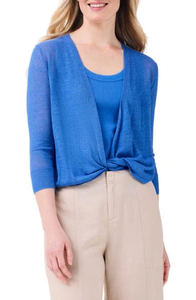 Nic + Zoe 4-way Linen Blend Convertible Cardigan In True Blue