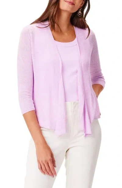 Nic + Zoe Nic+zoe 4-way Linen Blend Cardigan In Pink