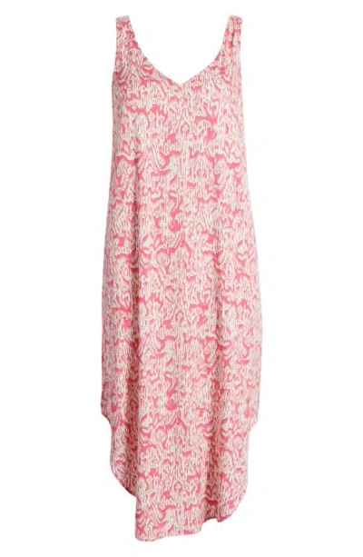 Nic + Zoe Abstract Animal Print Live-in Midi Tank Dress In Pink Multi