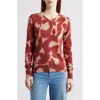 Nic + Zoe Nic+zoe Abstract Animal Supersoft Sweater In Burgundy
