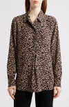 Nic + Zoe Nic+zoe Abstract Animal Print Top In Brown